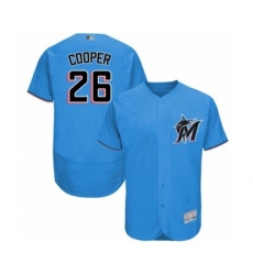 Men's Miami Marlins #26 Garrett Cooper Blue Alternate Flex Base Authentic Collection Baseball Player Jersey