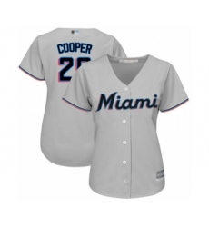 Women's Miami Marlins #26 Garrett Cooper Authentic Grey Road Cool Base Baseball Player Jersey