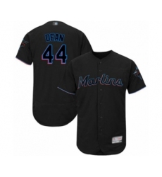 Men's Miami Marlins #44 Austin Dean Black Alternate Flex Base Authentic Collection Baseball Player Jersey