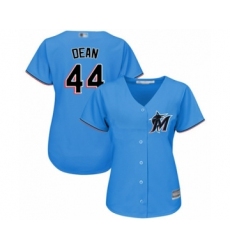 Women's Miami Marlins #44 Austin Dean Authentic Blue Alternate 1 Cool Base Baseball Player Jersey