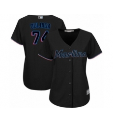 Women's Miami Marlins #74 Jose Quijada Authentic Black Alternate 2 Cool Base Baseball Player Jersey