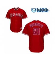 Youth Los Angeles Angels of Anaheim #21 Michael Hermosillo Authentic Red Alternate Cool Base Baseball Player Jersey