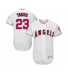 Men's Los Angeles Angels of Anaheim #23 Matt Thaiss White Home Flex Base Authentic Collection Baseball Player Jersey