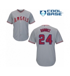 Youth Los Angeles Angels of Anaheim #24 Noe Ramirez Authentic Grey Road Cool Base Baseball Player Jersey