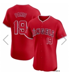 Men's Los Angel Angeles #19 Kyren Paris Red Stitched MLB Jersey