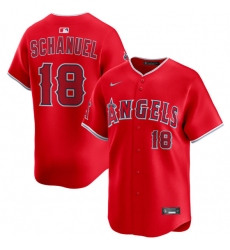 Men's Los Angeles Angels #18 Nolan Schanuel Red Alternate Limited Stitched Baseball Jersey