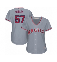 Women's Los Angeles Angels of Anaheim #57 Hansel Robles Authentic Grey Road Cool Base Baseball Player Jersey