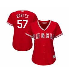 Women's Los Angeles Angels of Anaheim #57 Hansel Robles Authentic Red Alternate Cool Base Baseball Player Jersey