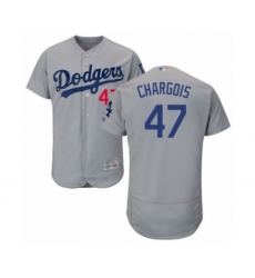 Men's Los Angeles Dodgers #47 J.T. Chargois Gray Alternate Flex Base Authentic Collection Baseball Player Jersey