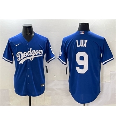 Men's Los Angeles Dodgers #9 Gavin Lux Blue Cool Base Stitched Baseball Jersey