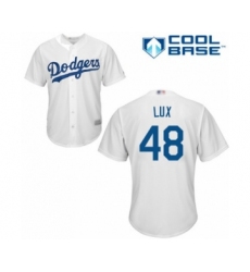 Youth Los Angeles Dodgers #48 Gavin Lux Authentic White Home Cool Base Baseball Player Jersey