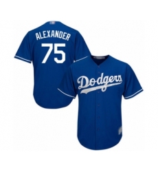 Youth Los Angeles Dodgers #75 Scott Alexander Authentic Royal Blue Alternate Cool Base Baseball Player Jersey