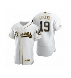 Men's Atlanta Braves #19 Shane Greene Nike White Authentic Golden Edition Jersey
