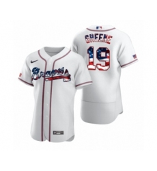 Men's Shane Greene Atlanta Braves #19 White 2020 Stars & Stripes 4th of July Jersey