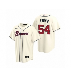 Men's Atlanta Braves #54 Max Fried Nike Cream 2020 Replica Alternate Jersey