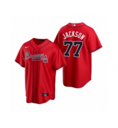 Men's Atlanta Braves #77 Luke Jackson Nike Red 2020 Replica Alternate Jersey