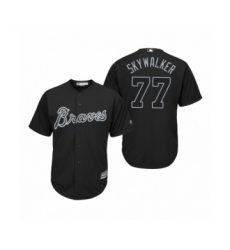 Men's Atlanta Braves #77 Luke Jackson Skywalker Black 2019 Players Weekend Replica Jersey