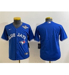 Youth Toronto Blue Jays Blank Royal 2025 World Series Cool Base Stitched Baseball Jersey