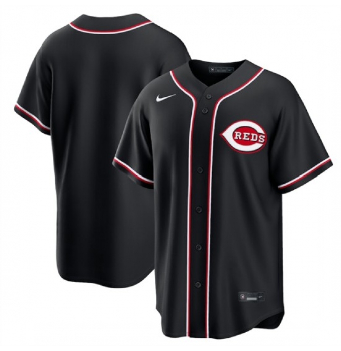 Men's Cincinnati Reds Blank Black Out Stitched Baseball Jersey