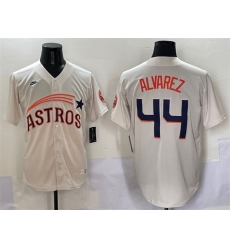 Men's Houston Astros #44 Yordan Alvarez Cream Throwback Cooperstown Collection Limited Stitched Baseball Jersey
