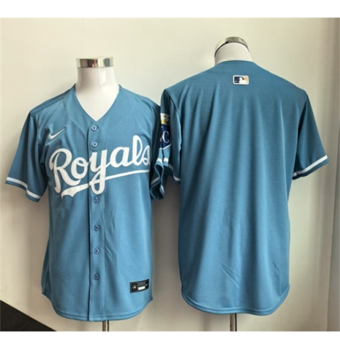 Men's Kansas City Royals Blank Light Blue Limited Stitched Baseball Jersey