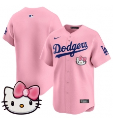 Men's Los Angeles Dodgers Blank Pink 2025 Hello Kitty Vapor Limited Stitched Baseball Jersey