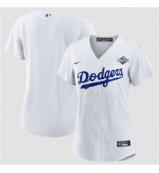 Women's Los Angeles Dodgers Blank White 2025 World Series Home Cool Base Stitched Baseball Jersey(Run Small)