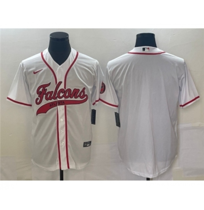 Men's Atlanta Falcons Blank White Cool Base Stitched Baseball Jersey