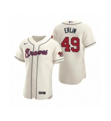 Men's Atlanta Braves #49 Robbie Erlin Nike Cream Authentic Alternate Jersey