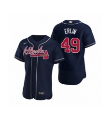 Men's Atlanta Braves #49 Robbie Erlin Nike Navy Authentic Alternate Jersey