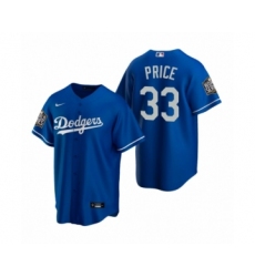 Men's Los Angeles Dodgers #33 David Price Royal 2020 World Series Replica Jersey
