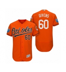 Men's Orange Baltimore Orioles #60 Mychal Givens 2018 Spring Training Flex Base Jersey