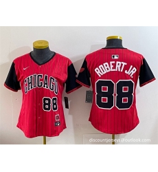 Women's Chicago White Sox #88 Luis Robert Jr. Red Black 2025 City Connect Limited Stitched Baseball Jersey(Run Small)