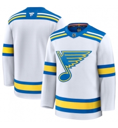 Men's St. Louis Blues Blank White 2024-25 Away Stitched Hockey Jersey