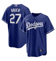 Men's Los Angeles Dodgers #27 Trevor Bauer Blue Nike Royal Alternate Official Replica Player Jersey