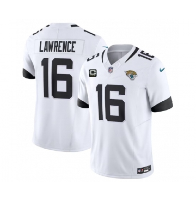 Men's Jacksonville Jaguars #16 Trevor Lawrence White 2023 F.U.S.E With 3- Star C Patch Vapor Untouchable Limited Football Stitched Jersey