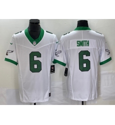 Men's Nike Philadelphia Eagles #6 DeVonta Smith White 2023 F.U.S.E. Vapor Limited Throwback Stitched Football Jersey