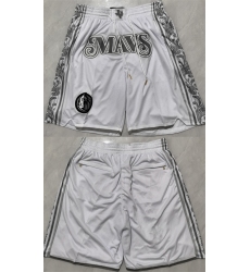 Men's Dallas Mavericks White City Edition Shorts (Run Small)