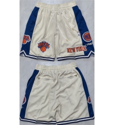 Men's New Yok Knicks White 2025 Shorts (Run Small)