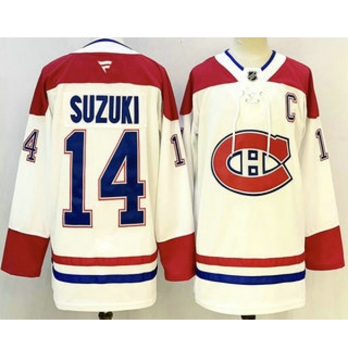 Men's Montreal Canadiens #14 Nick Suzuki White Authentic Jersey