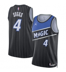 Men's Orlando Magic #4 Jalen Suggs Black 2025 Statement Edition Stitched Basketball Basketball Jersey