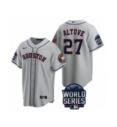 Men's Houston Astros #27 Jose Altuve 2021 Gray World Series Cool Base Stitched Baseball Jersey