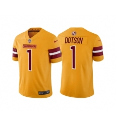 Men's Washington Commanders #1 Jahan Dotson Gold Vapor Untouchable Stitched Football Jersey