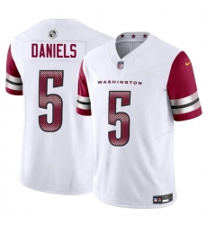 Men's Washington Commanders #5 Jayden Daniels White 2024 Draft F.U.S.E Vapor Limited Football Stitched Jersey