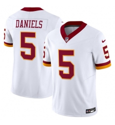 Men's Washington Commanders #5 Jayden Daniels White 2025 F.U.S.E. Throwback Vapor Limited Football Stitched Jersey