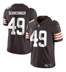 Men's Cleveland Browns #49 Carson Schwesinger Brown 2025 Vapor Limited Football Stitched Jersey