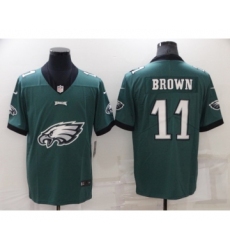 Men's Philadelphia Eagles #11 A. J. Brown Green Team Big Logo Limited Stitched Jersey