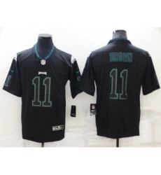 Men's Philadelphia Eagles #11 A. J. Brown Lights Out Black Color Rush Limited Stitched Jersey