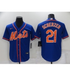 Men's New York Mets #21 Max Scherzer Blue Stitched MLB Cool Base Nike Jersey