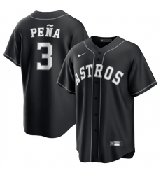 Men's Houston Astros #3 Jeremy Pena Black Lights Out Limited Stitched Baseball Jersey